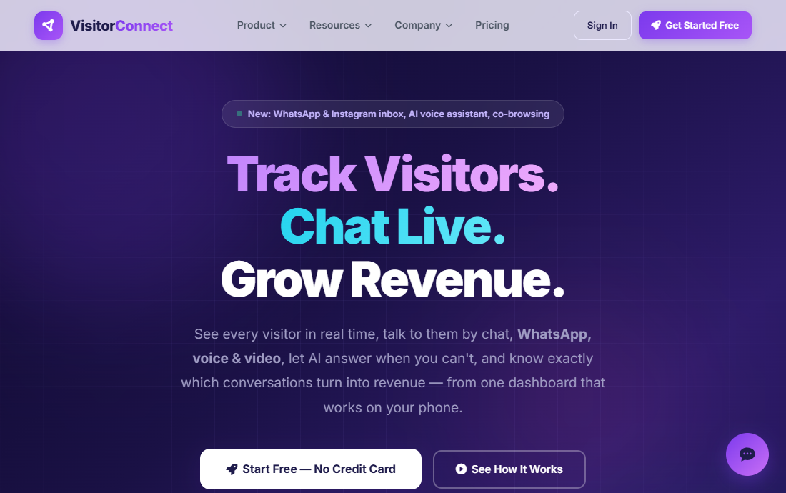 VisitorConnect website